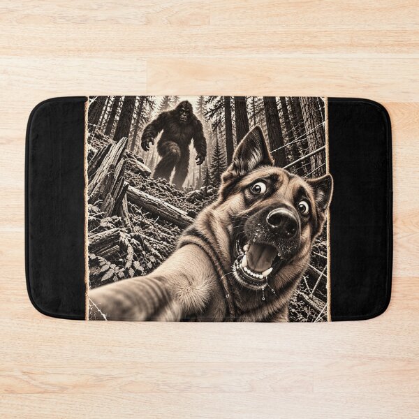 Item preview, Bigfoot Running After German Shepherd Dog Selfie designed and sold by 76Valeria.