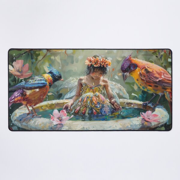 Item preview, Enchanted Fairy Garden with Colorful Songbirds designed and sold by GSizzle1.