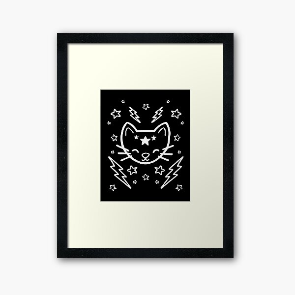 Mystic Cat - White Framed Art Print