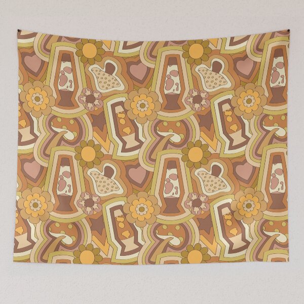 Item preview, Psychedelic 60's Nostalgia in Neutral Goldenrod designed and sold by YesterdayColl.