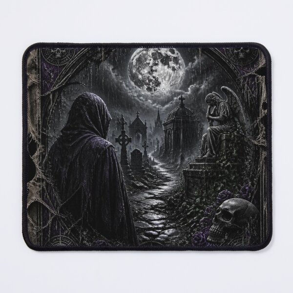 Item preview, Gothic Grim Reaper Graveyard Angel Moon Frame Graphic designed and sold by LazyDayzCo.
