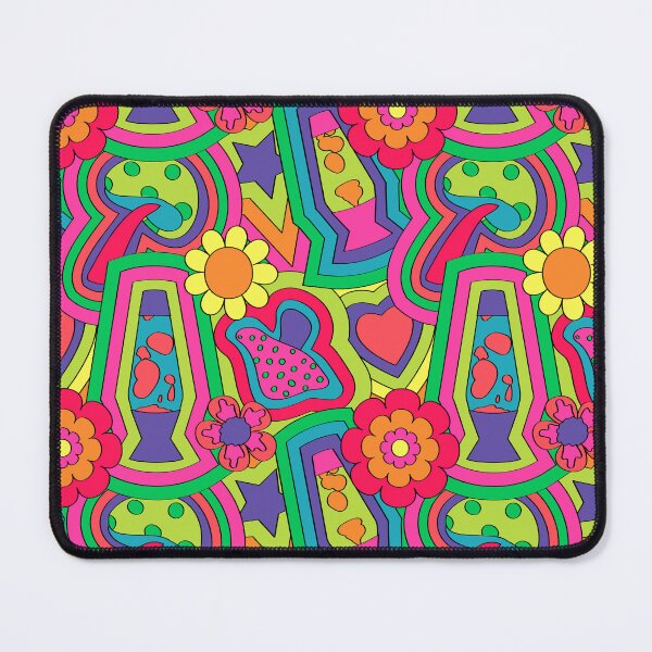 Item preview, Psychedelic 60's Nostalgia in Fluorescent Neon Rainbow designed and sold by YesterdayColl.