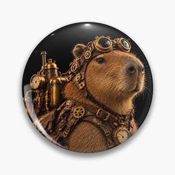 Item preview, Steampunk Capybara – The Clockwork Explorer designed and sold by tarotstarostina.