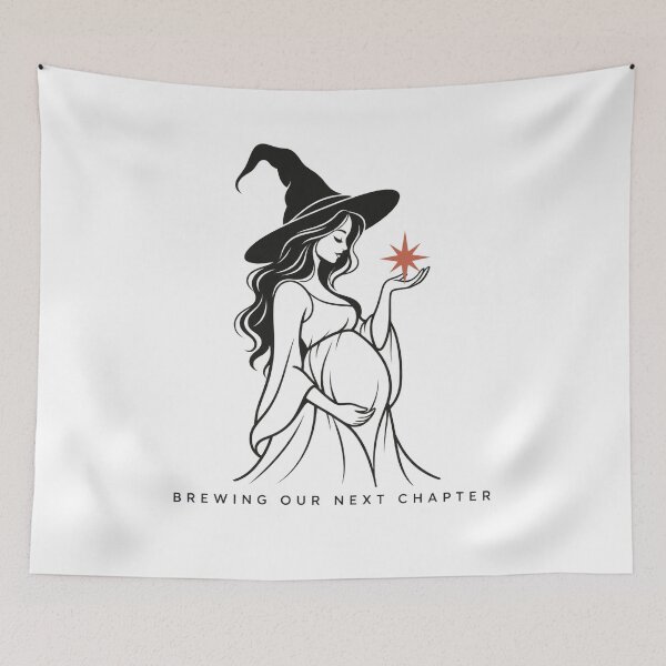Item preview, Brewing Our Next Chapter - Pregnant Halloween Witch designed and sold by AMICO77.