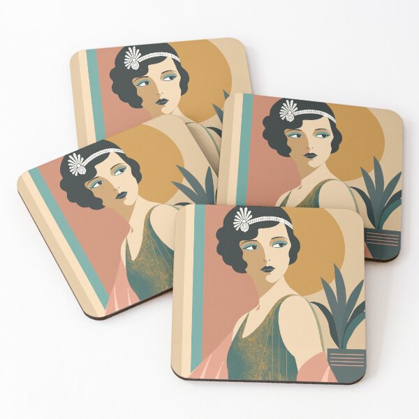 Item preview, Art Deco Elegance in Teal and Gold designed and sold by OddlyEnoughArt.