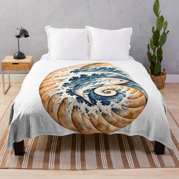 Item preview, The Sea Within the Shell | Hidden Fish Spiral Shell Art designed and sold by Norvian.