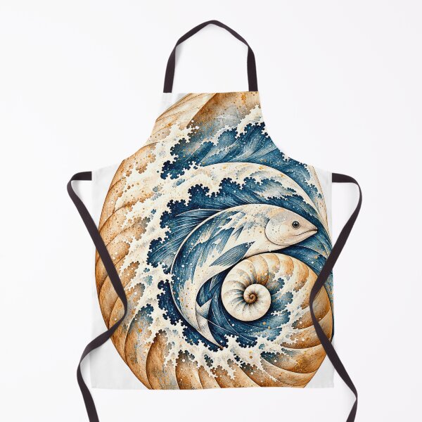 Item preview, The Sea Within the Shell | Hidden Fish Spiral Shell Art designed and sold by Norvian.