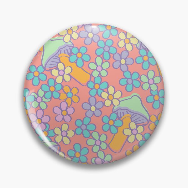 Item preview, Retro Country Mushrooms in Faded Pastel designed and sold by YesterdayColl.