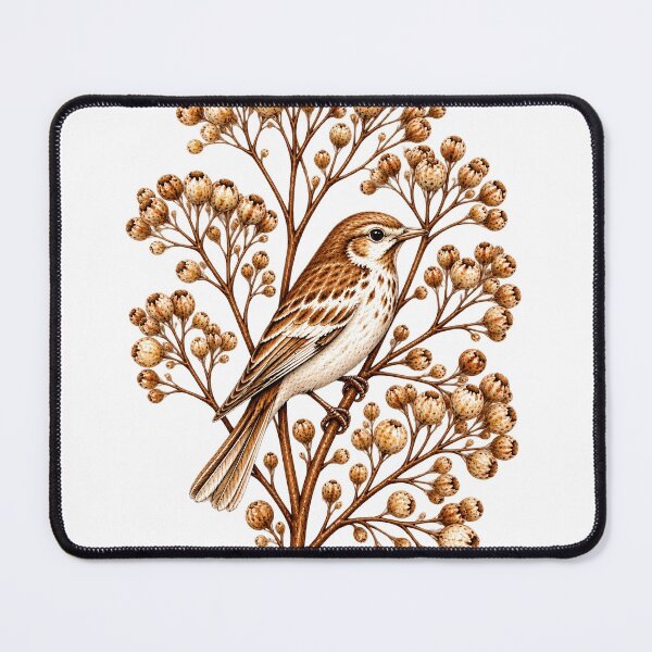 Item preview, Song Among the Seedheads | Hidden Songbird Botanical Art  designed and sold by Norvian.