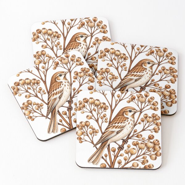Item preview, Song Among the Seedheads | Hidden Songbird Botanical Art  designed and sold by Norvian.