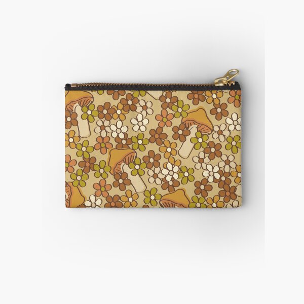 Item preview, Retro Country Mushrooms in Neutral Goldenrod designed and sold by YesterdayColl.