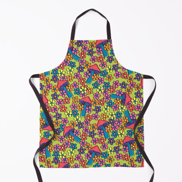 Item preview, Retro Country Mushrooms in Neon Rainbow designed and sold by YesterdayColl.