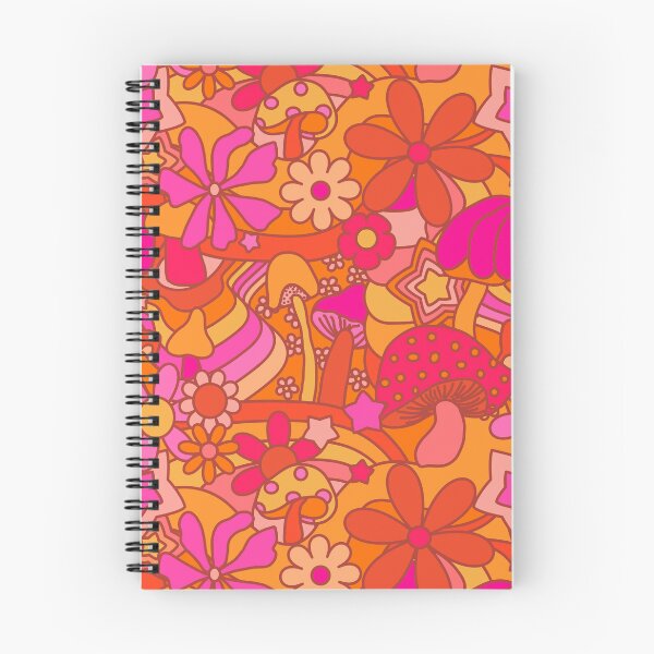 Item preview, 70's Psychedelic Garden in Orange + Pink designed and sold by YesterdayColl.