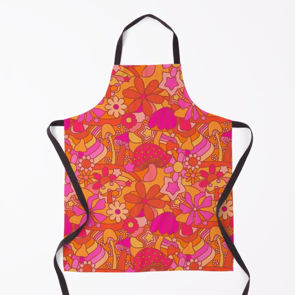 Item preview, 70's Psychedelic Garden in Orange + Pink designed and sold by YesterdayColl.