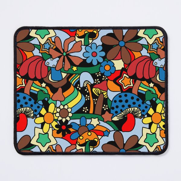 Item preview, 70's Psychedelic Garden in Primary + Black designed and sold by YesterdayColl.