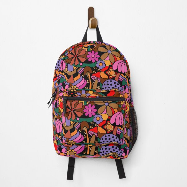 Item preview, 70's Psychedelic Garden in Mod Purple Brown + Black designed and sold by YesterdayColl.