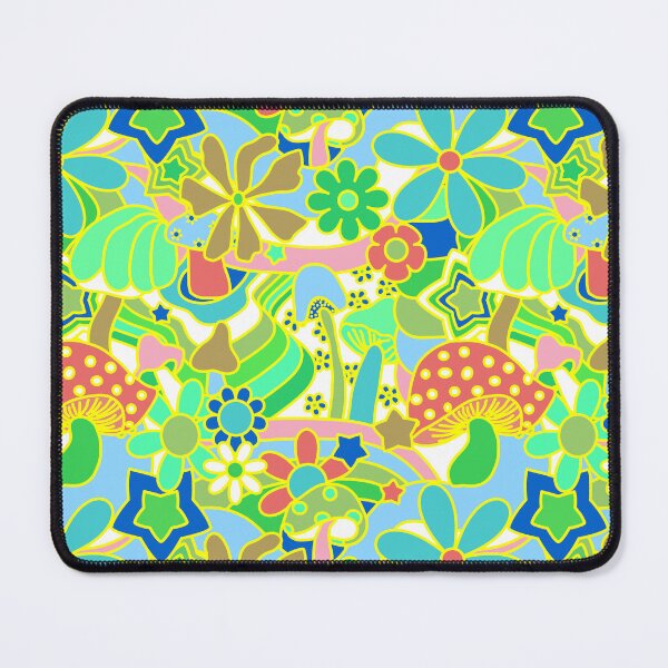 Item preview, 70's Psychedelic Garden in Lime + White designed and sold by YesterdayColl.