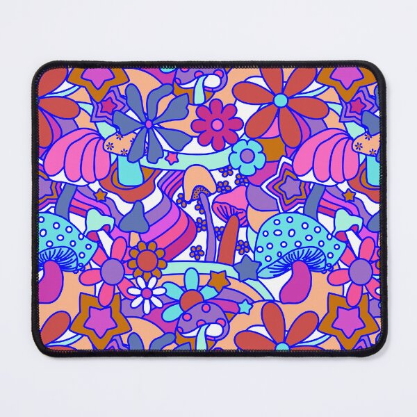 Item preview, 70's Psychedelic Garden in Pink + White designed and sold by YesterdayColl.