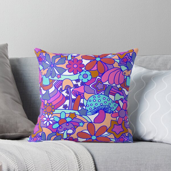 Item preview, 70's Psychedelic Garden in Pink + White designed and sold by YesterdayColl.