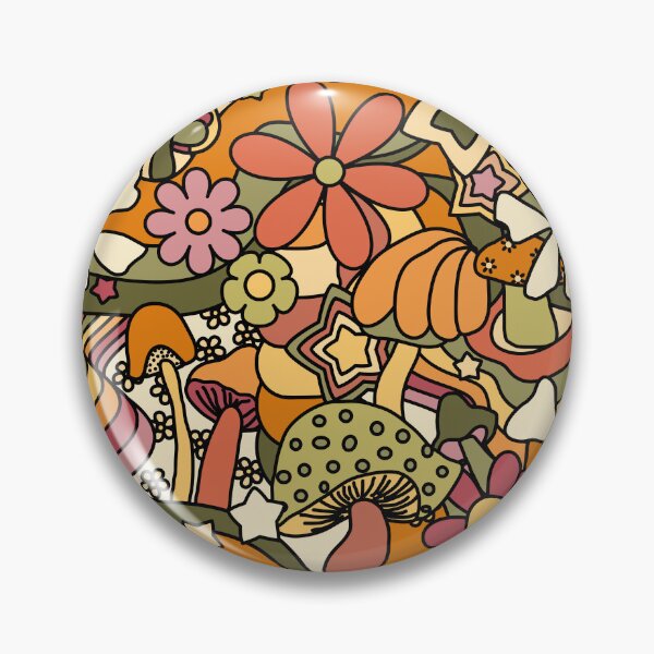 Item preview, 70's Psychedelic Garden Mauve and Avocado designed and sold by YesterdayColl.