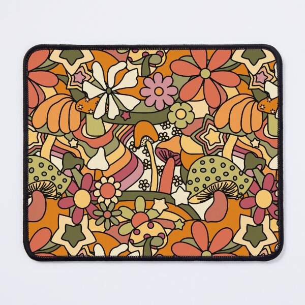 Item preview, 70's Psychedelic Garden Mauve and Avocado designed and sold by YesterdayColl.