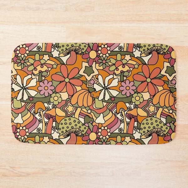 Item preview, 70's Psychedelic Garden Mauve and Avocado designed and sold by YesterdayColl.