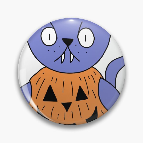 Item preview, pumpkin suit mean cat - purple designed and sold by motherbrainart.