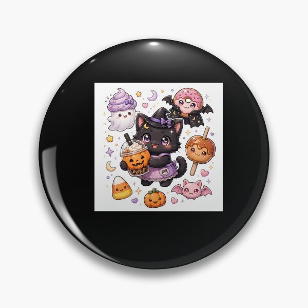 Item preview, Black Cat Halloween Café | Kawaii Boba Witch Cat Spooky Food Design designed and sold by SmartyWonders.