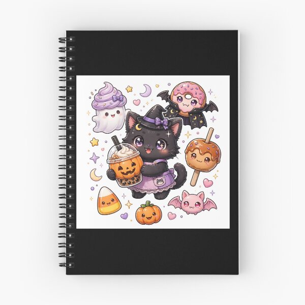 Item preview, Black Cat Halloween Café | Kawaii Boba Witch Cat Spooky Food Design designed and sold by SmartyWonders.