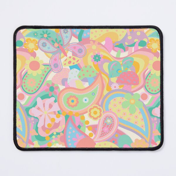 Item preview, Psychedelic Mushroom Daisy Paisley in Pastel Rainbow designed and sold by YesterdayColl.
