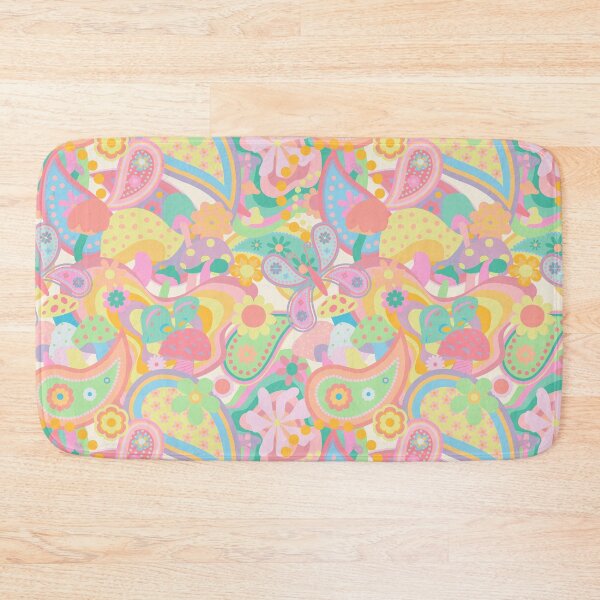 Item preview, Psychedelic Mushroom Daisy Paisley in Pastel Rainbow designed and sold by YesterdayColl.