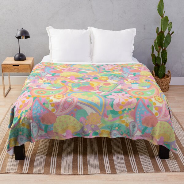 Item preview, Psychedelic Mushroom Daisy Paisley in Pastel Rainbow designed and sold by YesterdayColl.