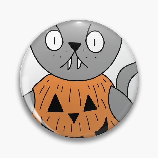 Item preview, pumpkin suit mean cat - gray designed and sold by motherbrainart.