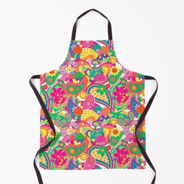 Item preview, Psychedelic Mushroom Daisy Paisley in Neon Rainbow designed and sold by YesterdayColl.