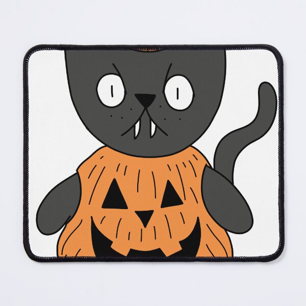 Item preview, pumpkin suit mean cat - black designed and sold by motherbrainart.