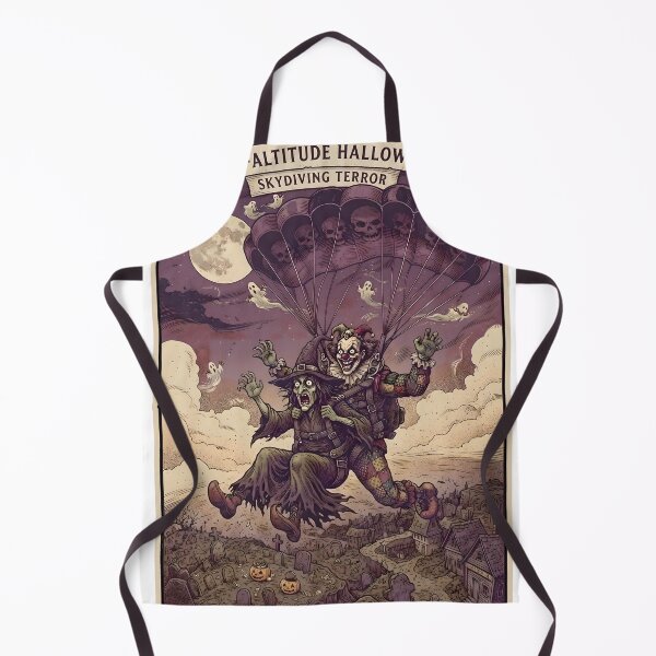Item preview, High Altitude Halloween Skydiving Terror Witch Clown Parachute Art designed and sold by BrainConstip.