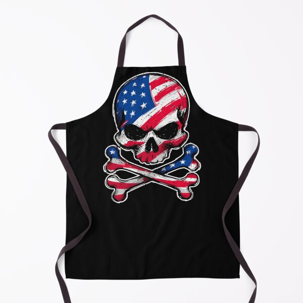 Item preview, American Flag Skull and Crossbones Art designed and sold by Skulls & Calaveras.