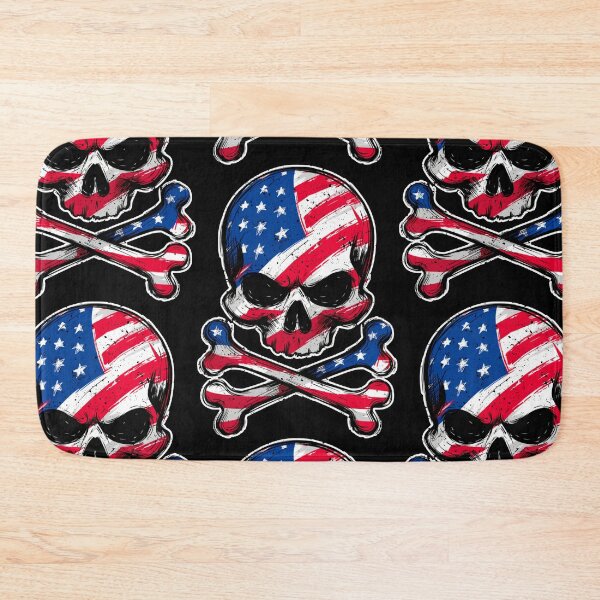 Item preview, American Flag Skull and Crossbones Art designed and sold by Skulls & Calaveras.
