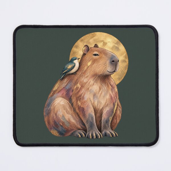 Item preview, Peaceful Capybara and Bird Moon Art designed and sold by MAD's Recreation Studio.