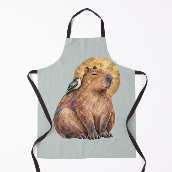 Item preview, Peaceful Capybara and Bird Moon Art designed and sold by  MAD's Recreation Studio.