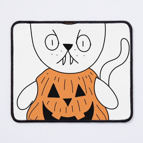 Item preview, pumpkin suit mean cat - white designed and sold by motherbrainart.
