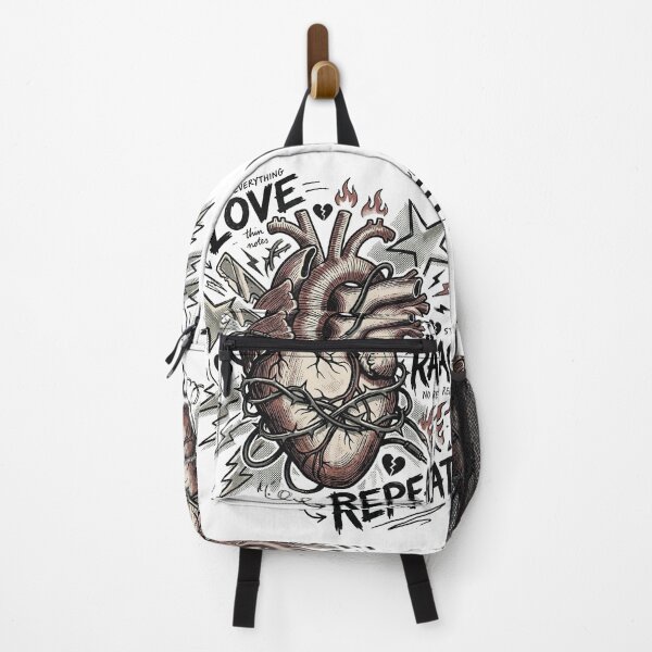 Item preview, Love Rage Repeat – Emo Pop Punk Vintage Heart designed and sold by Etch-art.
