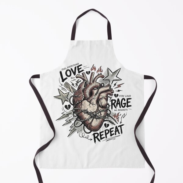 Item preview, Love Rage Repeat – Emo Pop Punk Vintage Heart designed and sold by Etch-art.