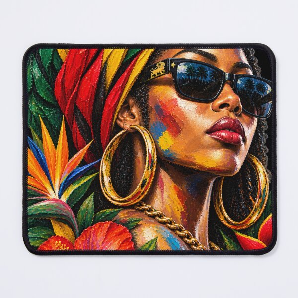 Item preview, African Queen Realistic Painting Woman Turban Flowers designed and sold by BASS-CULTURE.