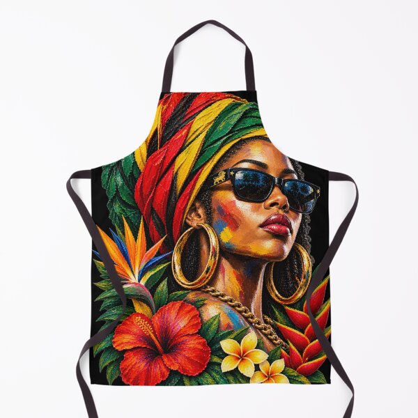 Item preview, African Queen Realistic Painting Woman Turban Flowers designed and sold by BASS-CULTURE.