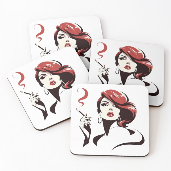 Item preview, Retro Smoking Woman Vintage Glamour Fashion Portrait Design. designed and sold by Spark2Seduction.