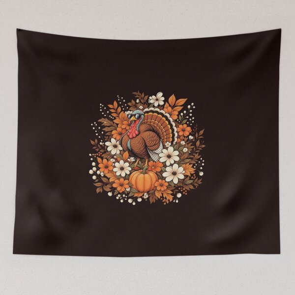 Item preview, Cool Turkey Wearing Sunglasses Autumn Floral Pumpkin Graphic designed and sold by CozyCubs-Art.