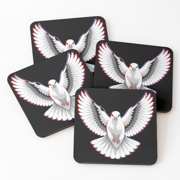Item preview, Retro 3D Dove Flying Forward designed and sold by American Fieldmark Studio.