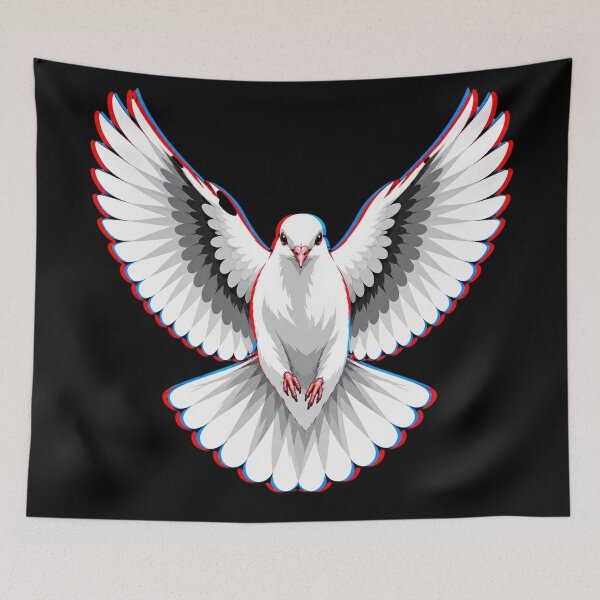 Item preview, Retro 3D Dove Flying Forward designed and sold by American Fieldmark Studio.