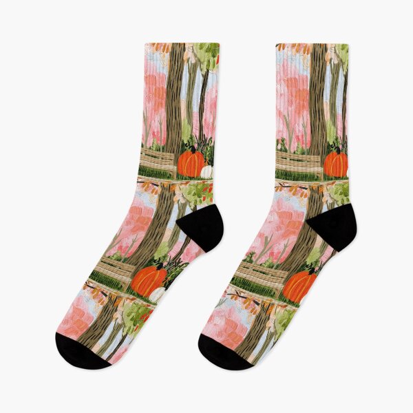 Item preview, Colorful Autumn Forest with Vibrant Leaves, Wooden Bench and Scattered Pumpkins in a Scenic Fall Set designed and sold by OlfactoART Studio.